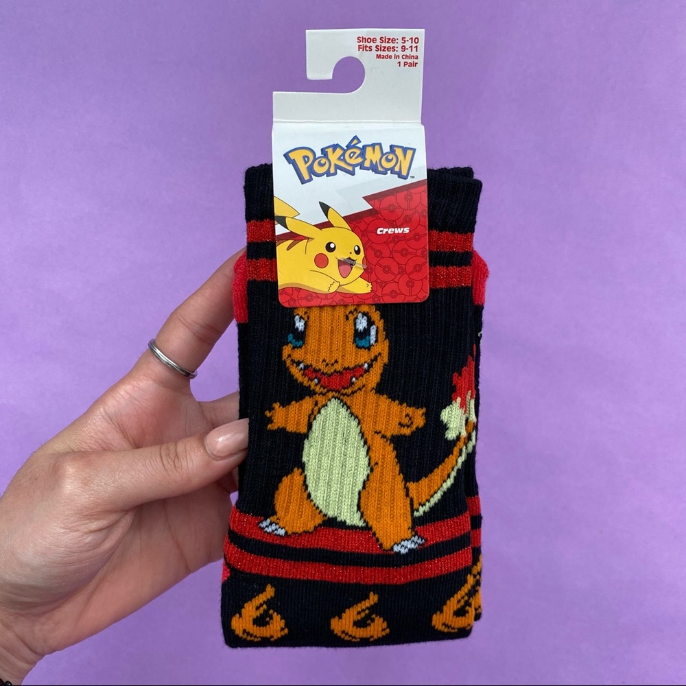 Hot Topic Pokémon Charmander High Crew Socks 🔥 NWT